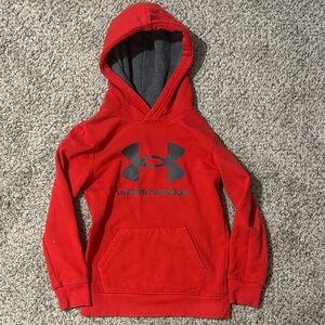 Under Armour Kids Red and Black Logo Hoodie